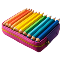 Colorful Pencils Arranged in a Row,  with a Transparent Background png