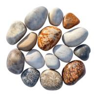 Smooth, Rounded Stones Arranged in a Circle on a Transparent Background png