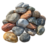 Rounded River Rocks with Transparent Background for Digital Design and Creative Projects png
