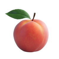 A Single Peach with a Transparent Background, Isolated and Ready for Design Projects. png