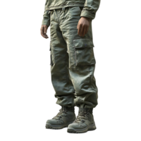 Camouflage Cargo Pants with a Transparent Background, Perfect for Layering with Other Outfits png