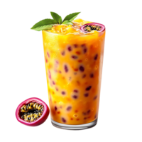Refreshing Passion Fruit Smoothie with a Transparent Background, Delicious Tropical Drink with a Smooth Texture png