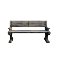 Weathered Wooden Bench Isolated on Transparent Background png