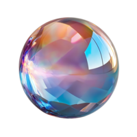 Iridescent Sphere with a Transparent Background - A Crystal Ball Reflecting Light and Color png