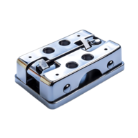 Chrome Plated Door Latch with Transparent Background, Polished Finish for Secure Locking Mechanism png