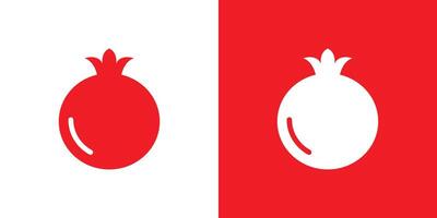 pomegranate icon Flat fill set collection vector