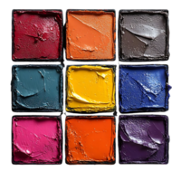 Vibrant Paint Swatch Palette with a Transparent Background png