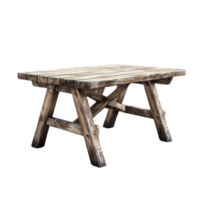 Rustic Wooden Table with a Transparent Background, Ideal for Design Projects and Mockups png