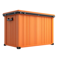 Orange Storage Container with a Transparent Background, Secure Lock and Durable Design, Perfect for Your Outdoor Storage Needs png