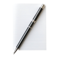 A Pen Resting on a Lined Notepad with a Transparent Background png
