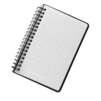 Blank Lined Notebook with Spiral Binding and Transparent Background for Your Design Projects png
