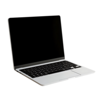 Laptop with Transparent Background, a Sleek and Modern Device, Perfect for Work or Play, Isolated on a Black Background, Ready for Your Next Project png