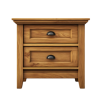 Two Drawer Nightstand with a  Transparent Background, Rustic Charm and Elegant Design png