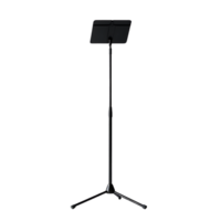 Black Microphone Stand with Adjustable Height for Recording and Performing,  Transparent Background png