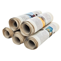 Rolled Up Newspapers with a Transparent Background, Creating a Unique and Elegant Display png