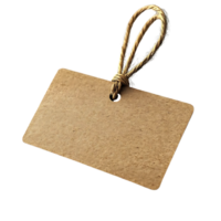 Blank Kraft Paper Tag with Twine String for Labeling and Decoration on a Transparent Background png