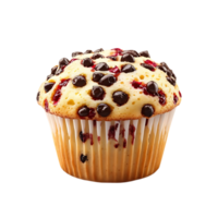 Delicious Chocolate Chip Cranberry Muffin with a Transparent Background png