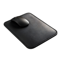 Black Leather Mouse Pad with Mouse, Smooth Surface for Comfortable Use, Stylish and Durable, Transparent Background png