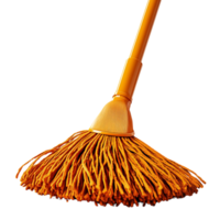 Orange Mop with a Transparent Background, Perfect for Cleaning and Adding a Pop of Color to Your Home png