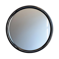 A Circular Mirror with a Shiny Chrome Frame and a Transparent Background, Perfect for Adding a Touch of Elegance to Any Space png