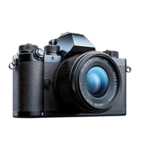 schwarz dslr Kamera mit transparent Hintergrund, Fachmann Fotografie Ausrüstung, hohe Qualität Bild ergreifen, modern Kamera Design, glatt und stilvoll Kamera Körper, dslr Kamera Merkmale, fortgeschritten Kamera Technologie, Digital Fotografie Kamera, Erfassung betäuben png