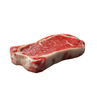 Raw Steak with Transparent Background, Isolated Red Meat, Juicy Cut, Beef Steak,  Marbling,  Fresh  Strip Steak, Food Photography,  Closeup of Steak, Prime Beef,  High-Resolution Image,  Food Photography,  Culinary Image png
