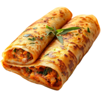 Deliciously Crispy Crepes Filled with Savory Potato and Veggie Filling with a Transparent Background png