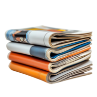 Stack of Magazines with Transparent Background, Layered Paperbacks with Clear Background png
