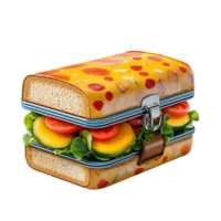 Delicious Sandwich with Transparent Background, Open Case with Colorful Fillings png