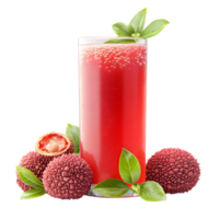 Refreshing Lychee Juice with a Transparent Background, Perfect for Summer Enjoyment png