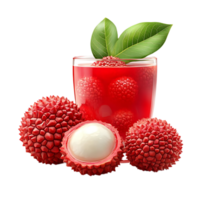 Refreshing Lychee Juice with a Transparent Background, Ideal for Summer Refreshment png