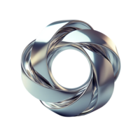 Intertwined Metallic Rings Forming a Circular Shape with a Transparent Background png