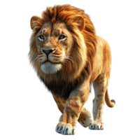 Majestic Lion Walking with a Transparent Background, a Proud King of the Jungle with a Powerful Presence png