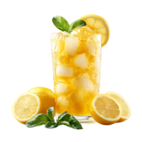 Refreshing Iced Tea with Lemon Slices and a Transparent Background png