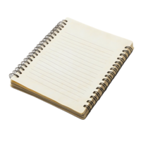 Blank Lined Notebook with Transparent Background - Open Spiral Bound Paper for Writing Ideas or Notes png