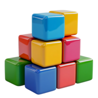 Colorful Cubes Stacked High, Creating a Vibrant Pattern on a Transparent Background png
