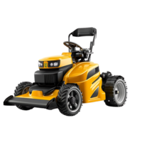 Powerful Lawn Mower with Transparent Background, Cutting Through Grass Effortlessly,  Ideal for Large Yards and Challenging Terrain. png