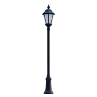 Black Street Lamp with Transparent Background, Illuminated with a Soft Glow, Isolated on a Dark Background png