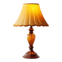 Elegant Table Lamp with a Warm Yellow Shade and a Classic Design, Perfect for Adding a Touch of Sophistication to Any Room with a Transparent Background png