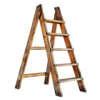 Wooden Ladder with a Transparent Background, Isolated and Ready for Your Design Projects png
