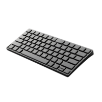 lustroso Preto sem fio teclado com transparente fundo para minimalista escrivaninha configuração png