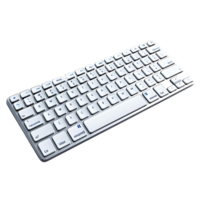 sem fio teclado com transparente fundo, compactar projeto, silencioso chaves, Bluetooth conectividade, e branco cor png