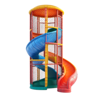Colorful Spiral Slide Tower with Transparent Background for Fun and Excitement png