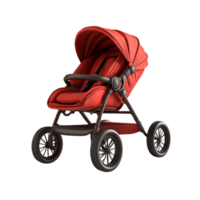 vermelho bebê carrinho de criança com transparente fundo, perfeito para seguro e confortável passeios, ideal para recém-nascido e crianças, características ajustável marquise e 360 graus rotação rodas. png