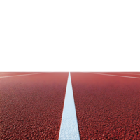 Running Track with Transparent Background,  Red Surface with White Lines,  Perspective View png