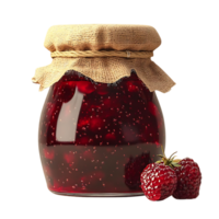 Homemade Raspberry Jam in a Glass Jar with a Burlap Lid, Perfect for a  Transparent Background png