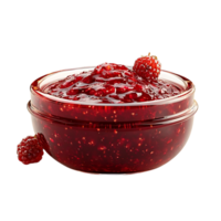 Delicious Raspberry Jam in a Glass Bowl with a Transparent Background png