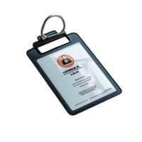 Transparent Background ID Card Mockup, Realistic 3D Design with Ring,  Perfect for Branding and Identity png