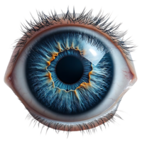 Close-Up of a Blue Eye with a Transparent Background png
