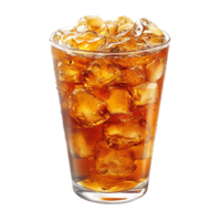 Refreshing Iced Tea with Ice Cubes in a Glass on a Transparent Background png